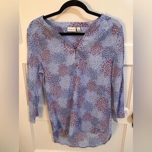 Kim Rogers Lavender and Burgundy Patterned Blouse